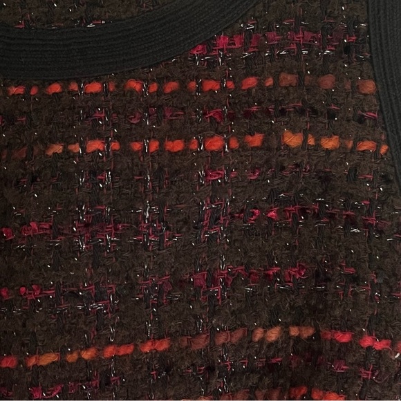 kate spade Multi Tweed Fringe Sheath Dress Brown Black Red Orange Size 6 - Picture 6 of 9